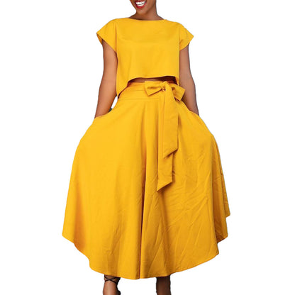 Robe maxi asymétrique pour femmes avec ceinture enroulée Chic und Stil
