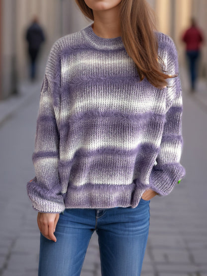 Dames pull-over en tricot douillet avec flair Chic und Stil