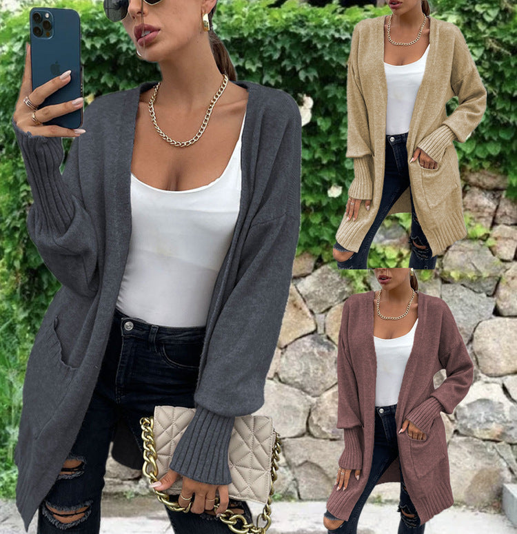 Dames Grosse Maille Cardigan Chic und Stil