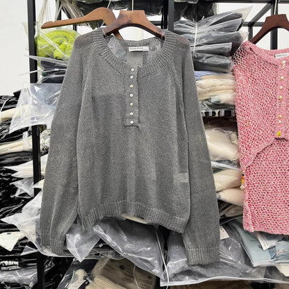 Pull décontracté pour femmes avec détails de boutons Chic und Stil