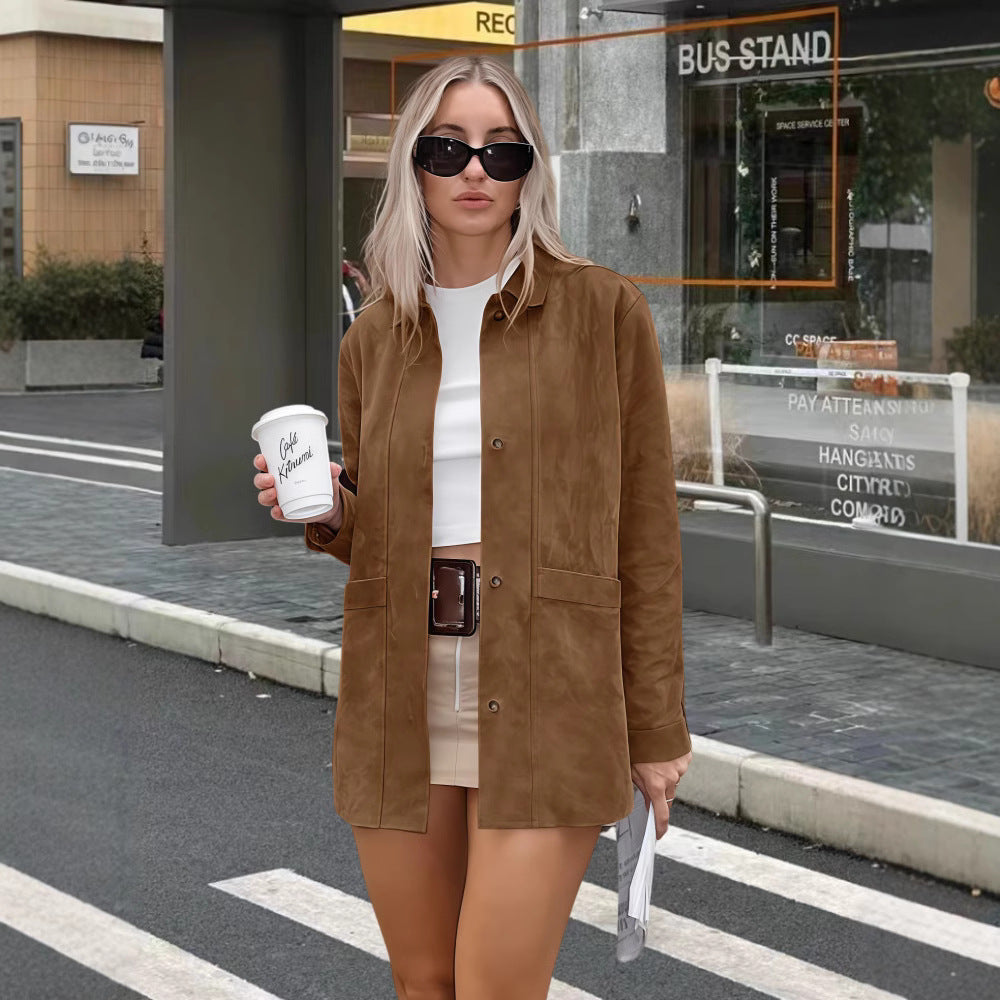 Dames élégante veste en simili cuir Chic und Stil