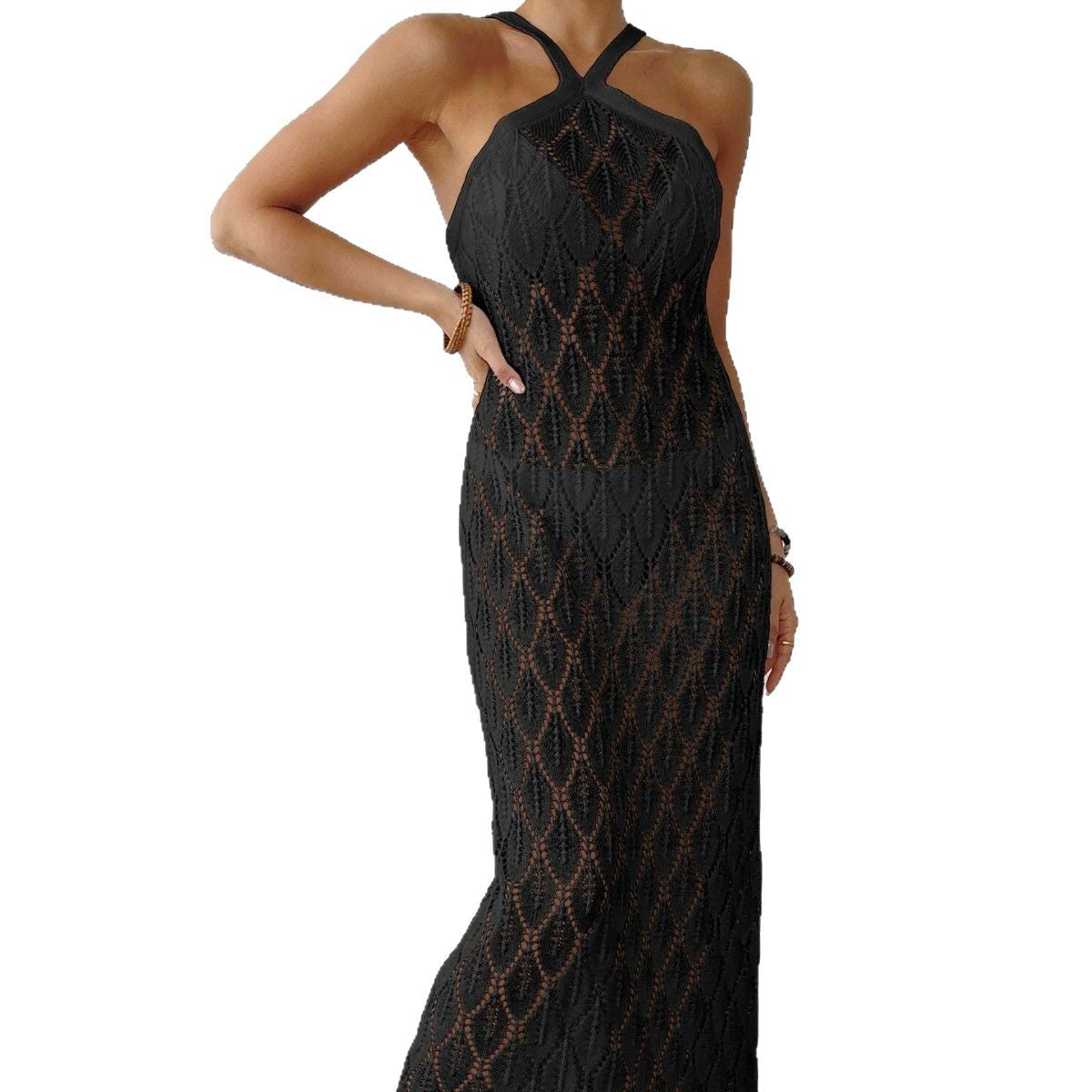 Dames Robe Maxi au Crochet Élégante Chic und Stil