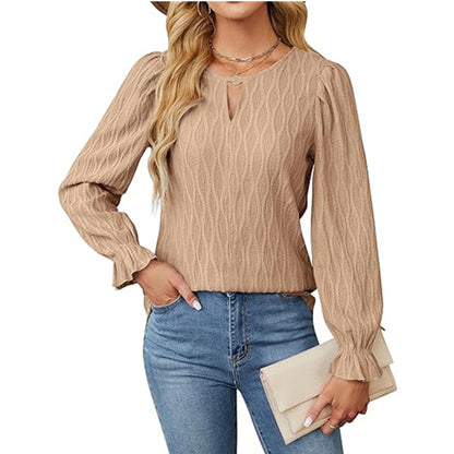 Blouse en tricot pour femmes avec des finitions de manches décoratives Chic und Stil