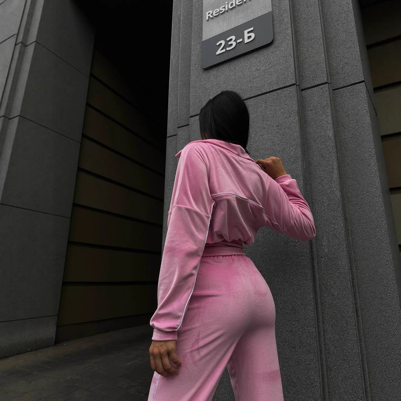 Dames Ensemble de training en molleton cropped sportif Chic und Stil