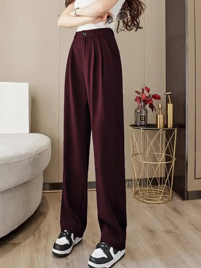High-waisted pleated wide-leg pants for women Chic und Stil