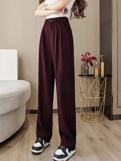 High-waisted pleated wide-leg pants for women Chic und Stil
