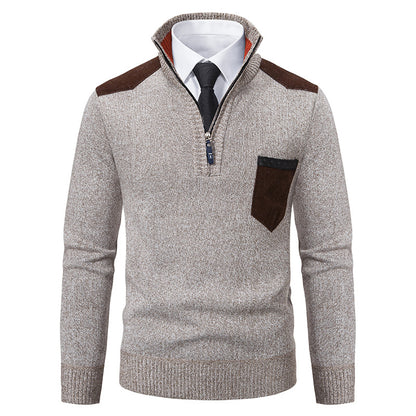Elegant high collar pullover for men with zipper and structured design Chic and Style