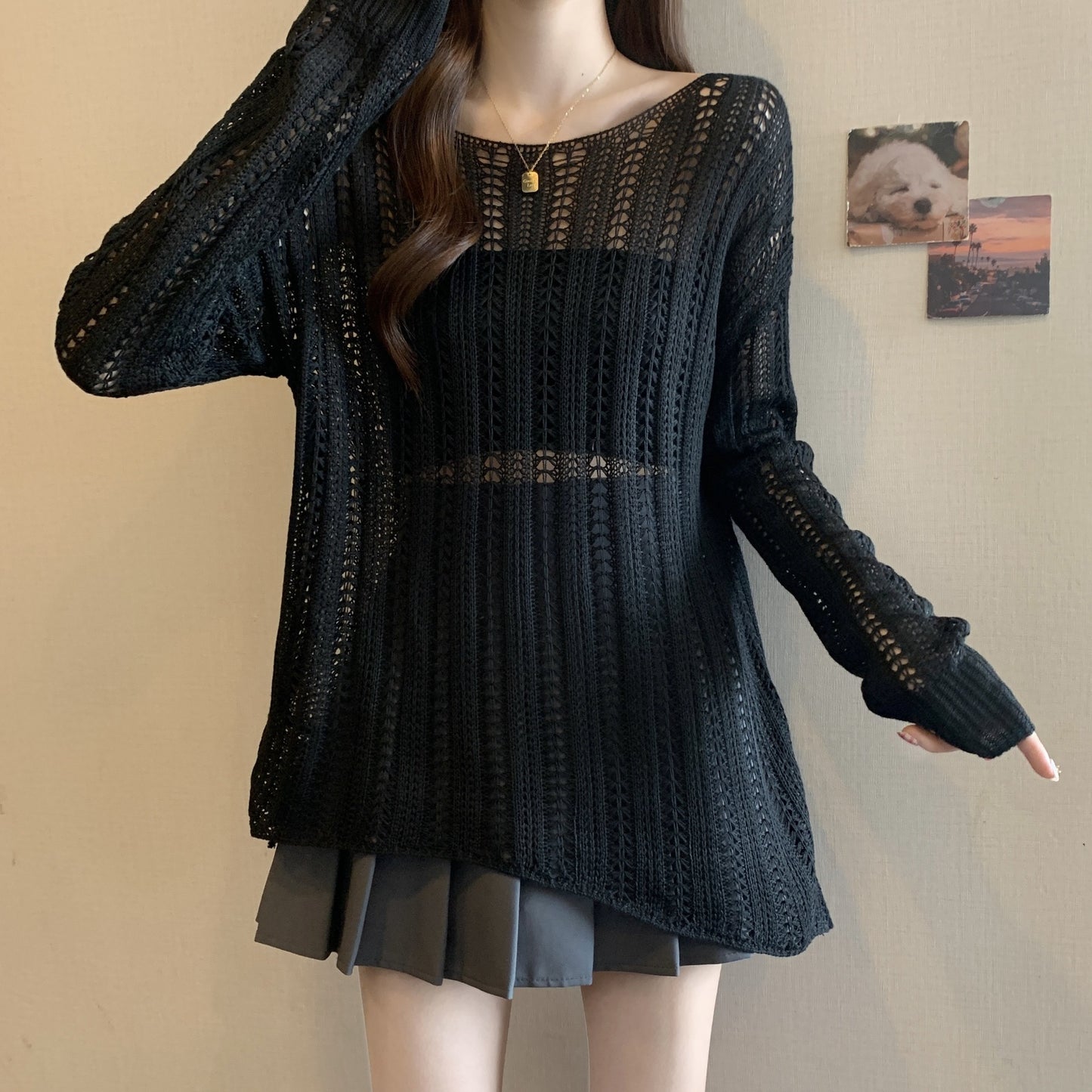 Pull en maille aéré pour femmes avec mailles ouvertes et coupe décontractée Chic und Stil