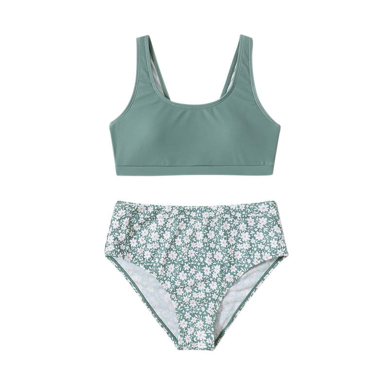 Dames Ensemble de bikini floral à taille haute sportif Chic und Stil