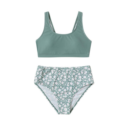 Dames Ensemble de bikini floral à taille haute sportif Chic und Stil