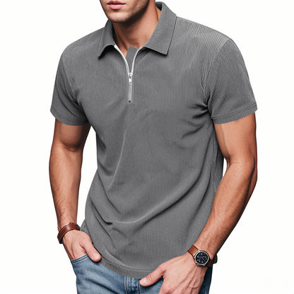 Polo sportif pour hommes à manches courtes avec fermeture éclair Chic und Stil