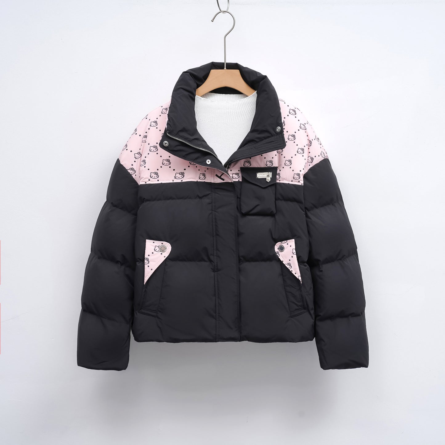 Dame doudoune avec col montant et motif tendance Chic und Stil