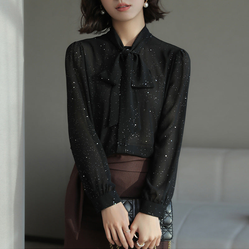 Blouse Élégante à Nœud Papillon Femme Chic und Stil 1750846558