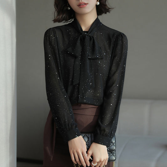 Blouse Élégante à Nœud Papillon Femme Chic und Stil 1750846558