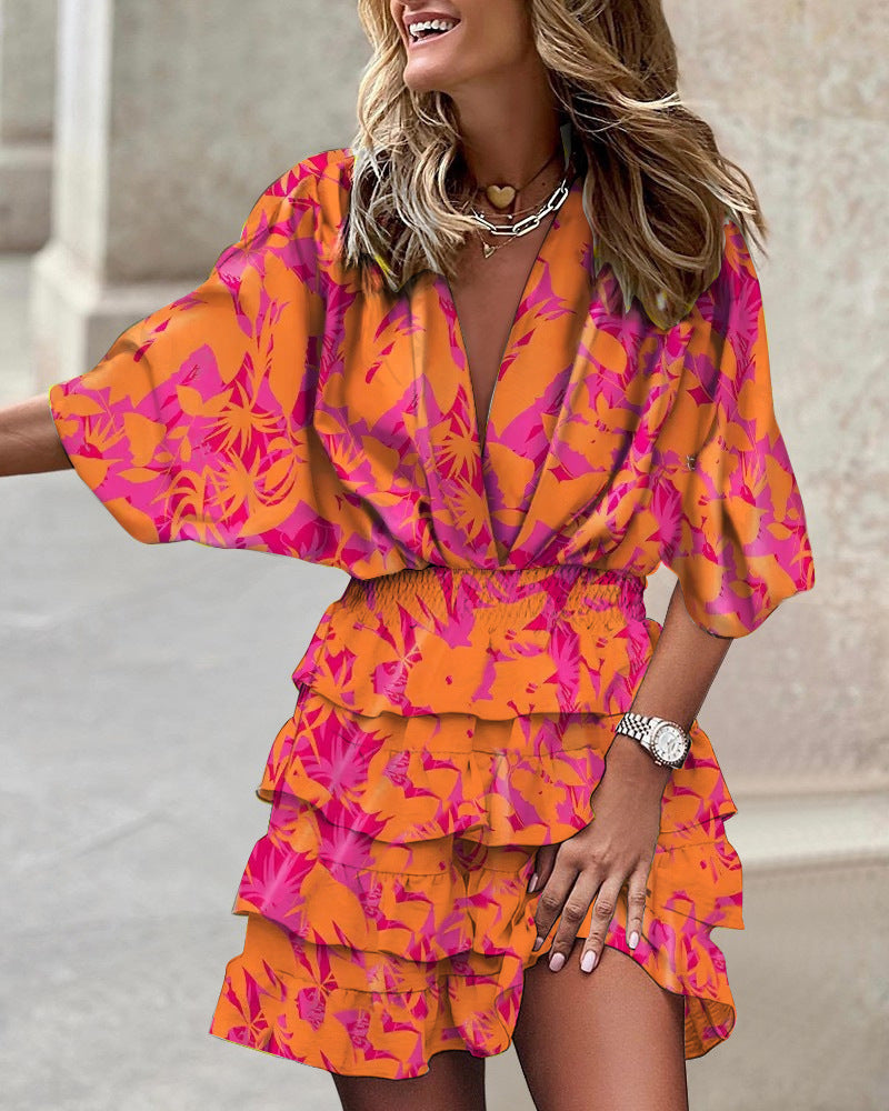 Robe tunique aérienne pour dames avec des éléments de volants romantiques et une taille élastique Chic und Stil
