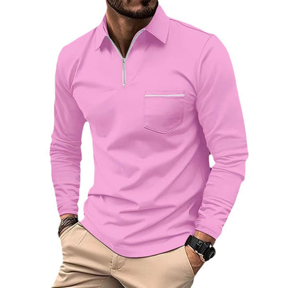 Chemise à manches longues pour hommes avec fermeture éclair et poche poitrine Chic und Stil