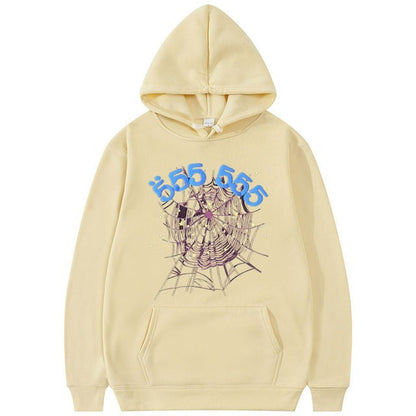 Dames hoodie avec un motif de toile d'araignée créatif Chic und Stil