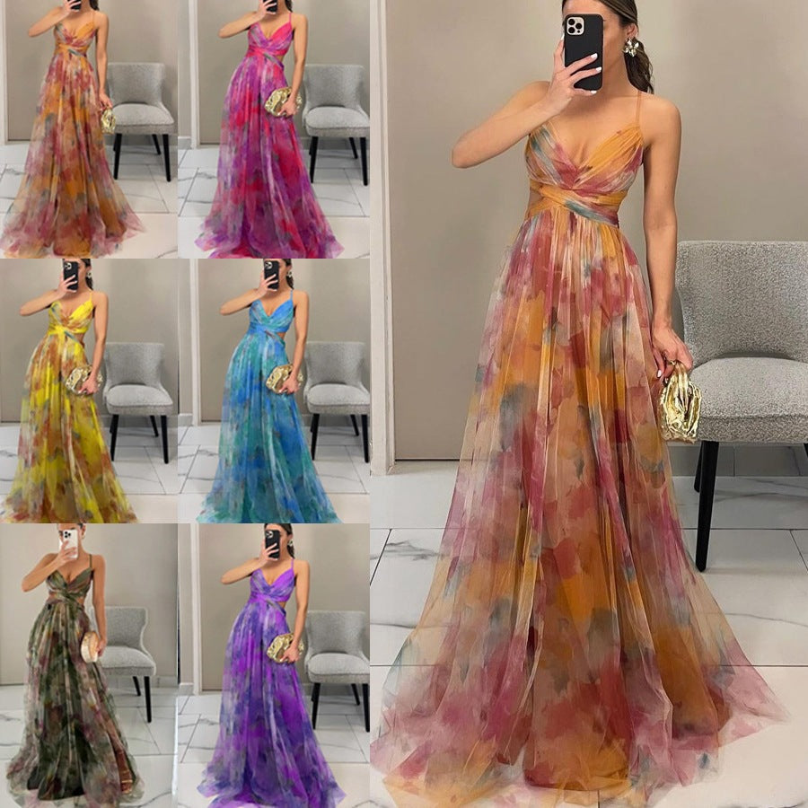 Femme Élégante Robe Maxi avec des détails découpés raffinés et un design fluide Chic und Stil