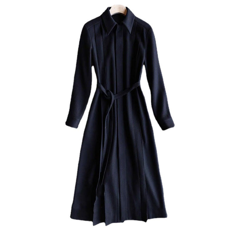 Robe chemise à manches longues ceinturée pour femmes Chic und Stil