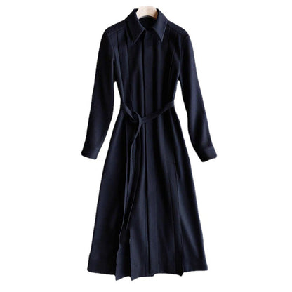 Robe chemise à manches longues ceinturée pour femmes Chic und Stil