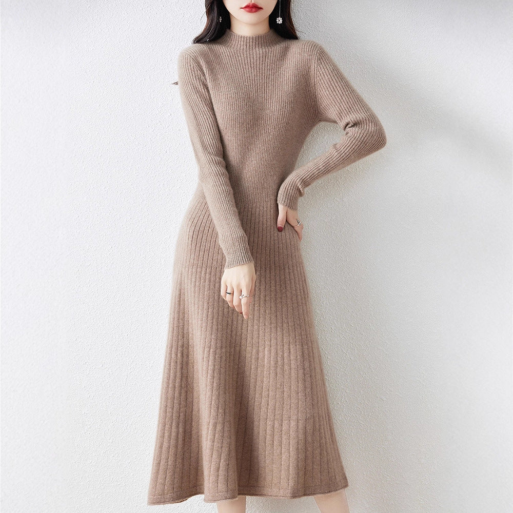 Robe en tricot pour femmes au design côtelé élégant Chic und Stil