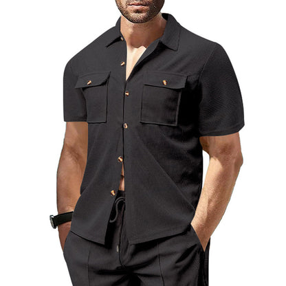 Chemise utilitaire à manches courtes pour hommes avec poches poitrine pratiques Chic und Stil