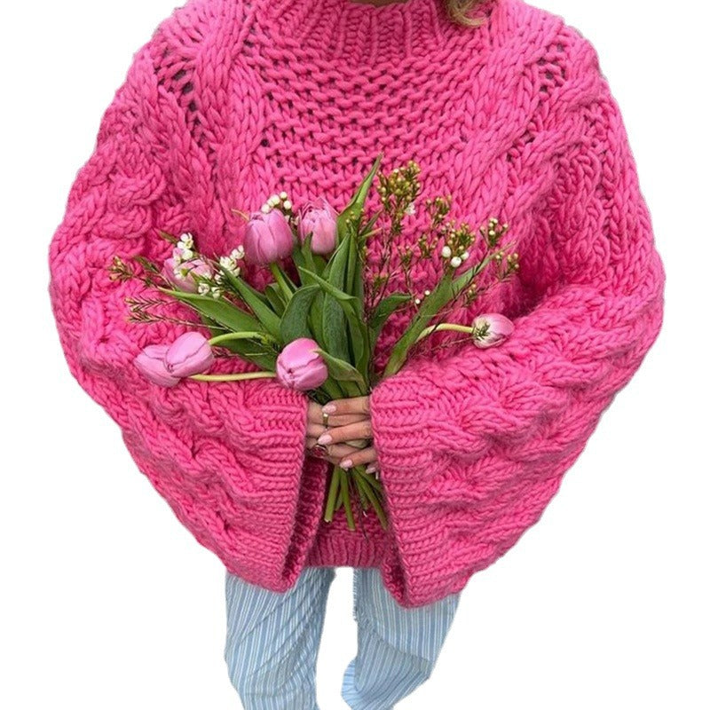 Pull en tricot épais pour femmes avec des manches surdimensionnées Chic und Stil