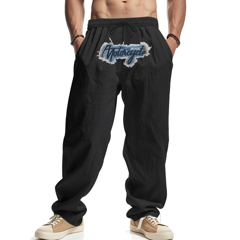 Men's casual leisure pants with a drop crotch and side pockets Chic and style