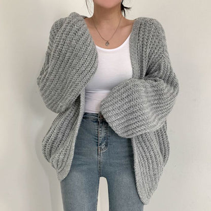 Dames grosse maille cardigan avec coupe décontractée et manches volumineuses Chic und Stil