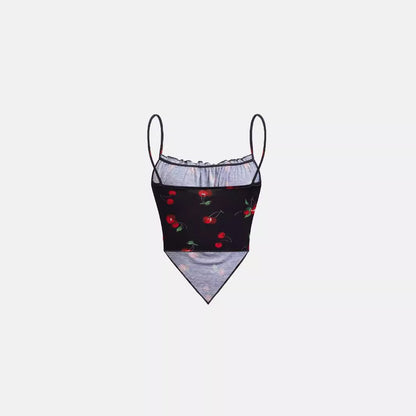 Maillot de bain pour femmes avec un imprimé de cerises ludique et un haut froncé Chic und Stil
