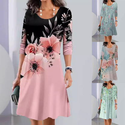 Robe A-ligne pour femmes avec un délicat motif floral Chic und Stil