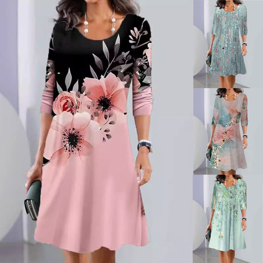 Robe A-ligne pour femmes avec un délicat motif floral Chic und Stil