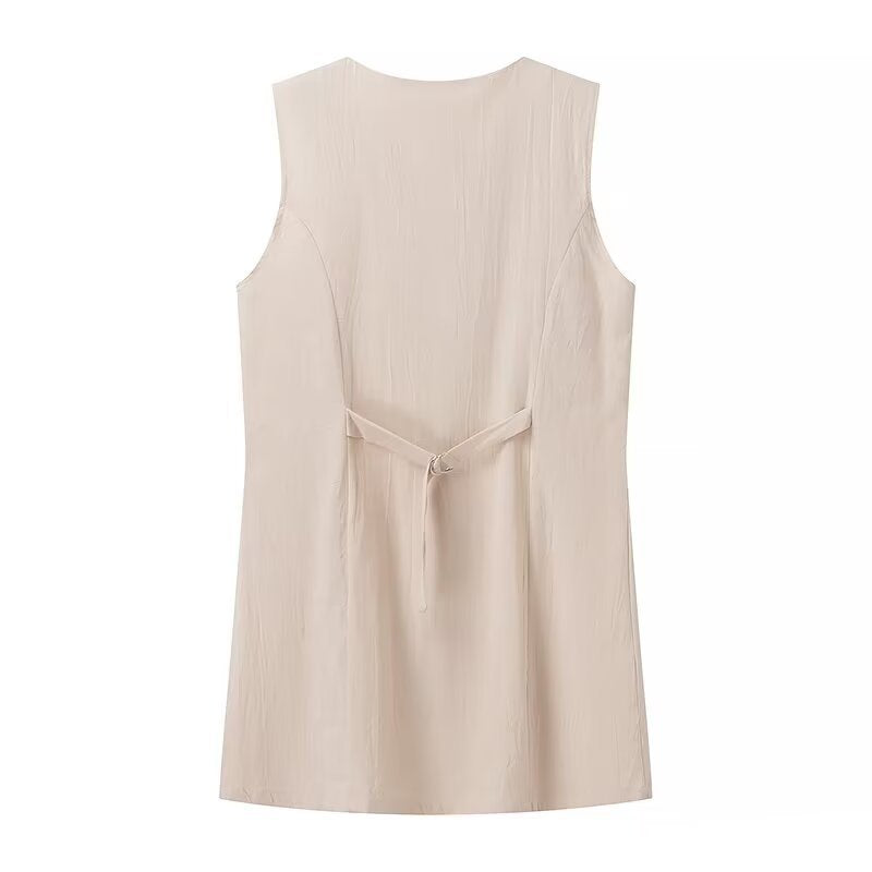 Robe chemise sans manches pour femmes avec poches pratiques et détails de boutons décoratifs Chic und Stil