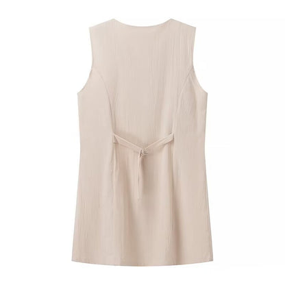 Robe chemise sans manches pour femmes avec poches pratiques et détails de boutons décoratifs Chic und Stil