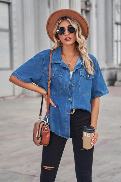 Veste en jean décontractée pour femmes avec poches poitrine pratiques et coupe moderne Chic und Stil