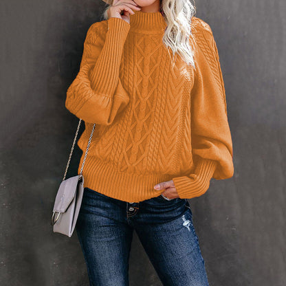 Pull en tricot pour femmes avec col montant et motif texturé Chic und Stil