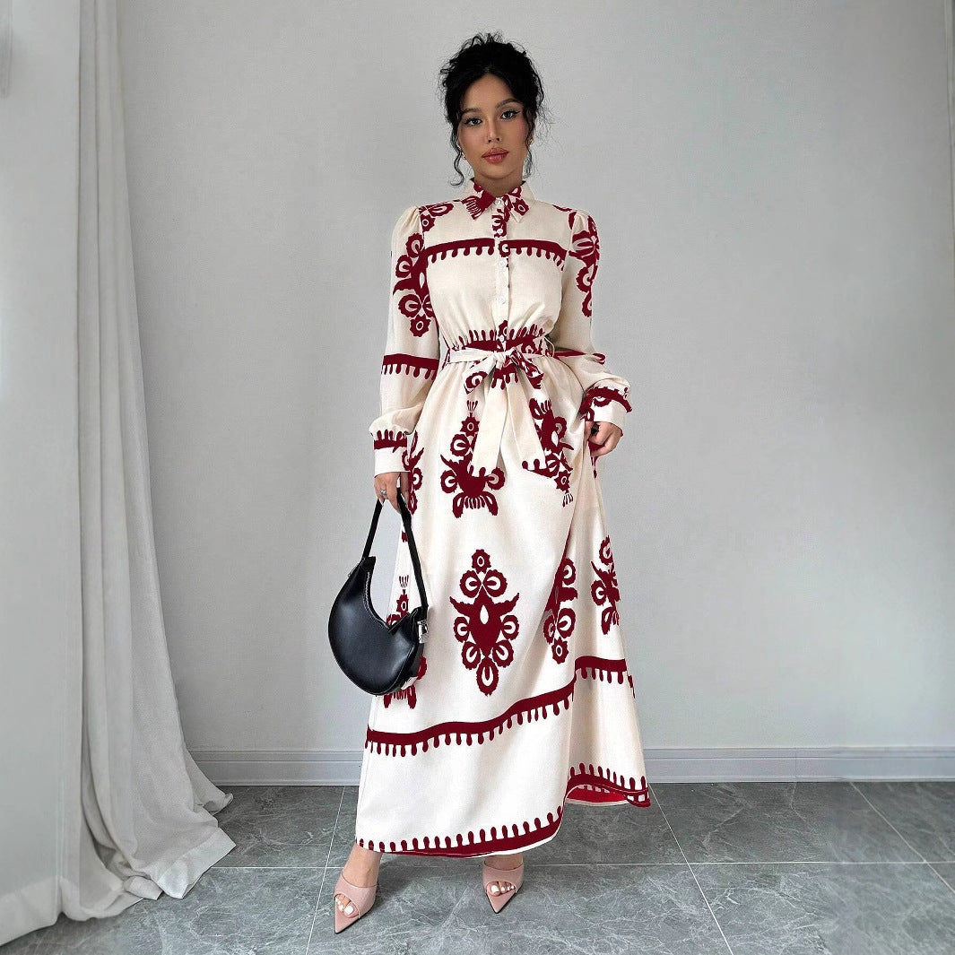 Robe maxi femme avec motif vintage Chic und Stil