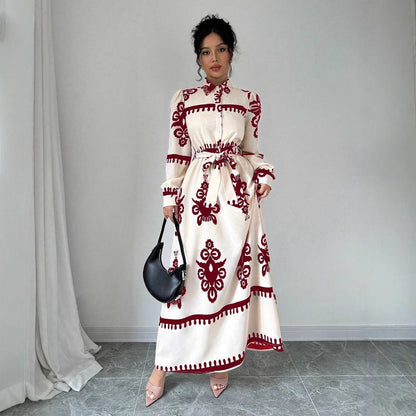 Robe maxi femme avec motif vintage Chic und Stil
