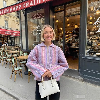 Lightweight striped transition jacket for women Chic und Stil