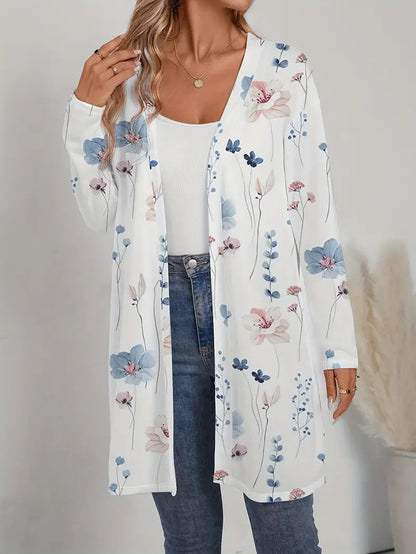 Dame cardigan à motif floral avec coupe ample Chic und Stil