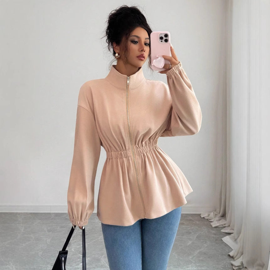 Dames Hoodie zippé moderne avec taille Chic und Stil