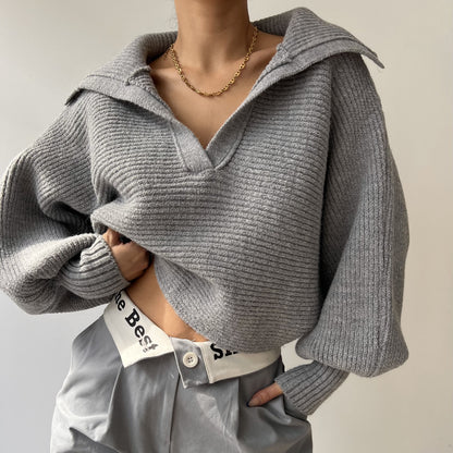 Pull oversized décontracté pour femmes avec des manches structurées Chic und Stil