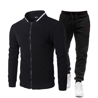 Stylish training jacket for men with high collar and chic sports pants