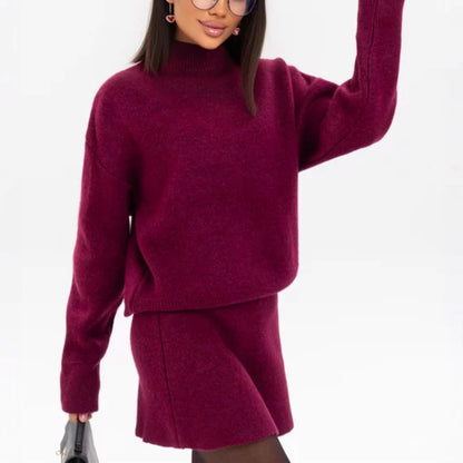 Pull en tricot confortable pour femmes avec épaules tombantes et ourlet à la mode Chic und Stil