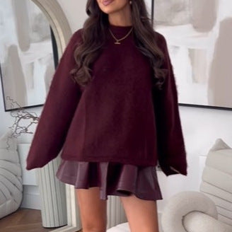Pull-over en peluche oversized pour femmes avec coupe décontractée Chic und Stil