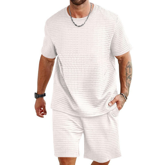 Hommes haut de sport avec design structuré et shorts confortables Chic und Stil