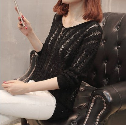 Pull en tricot pour femmes avec un élégant décolleté en V et un motif ajouré décontracté Chic und Stil