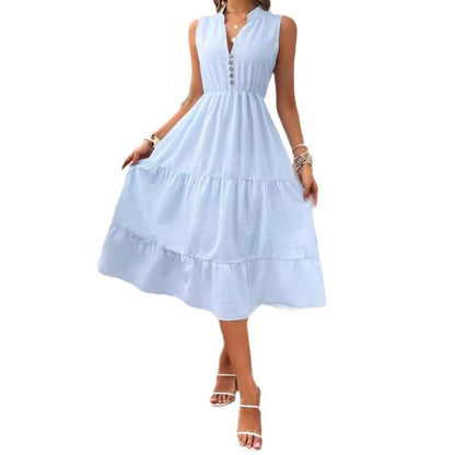 Robe midi à boutons pour femmes Chic und Stil