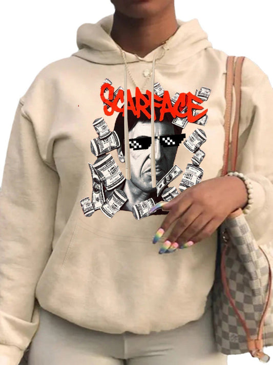 Pull-over à capuche pour dames avec impression graphique créative Chic und Stil