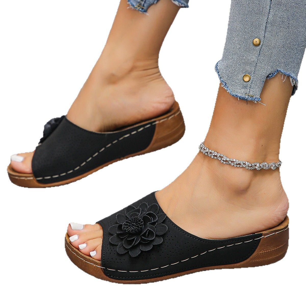 Bottines élégantes et confortables pour femmes avec design floral Chic und Stil